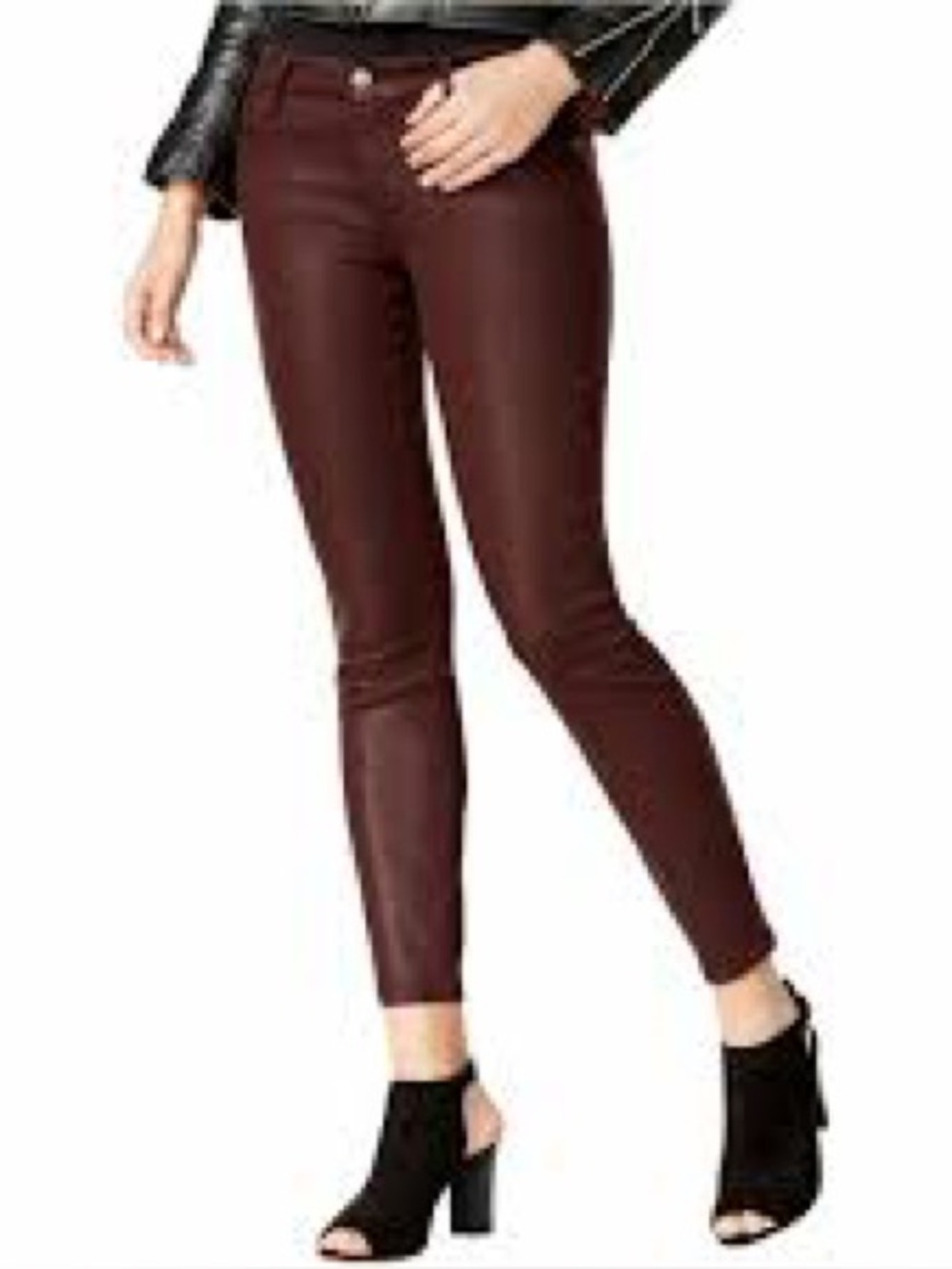 7 Seven For All Mankind Jeans Coated Ankle Skinny Burgundy Sz 28 NWT Fall Merlot